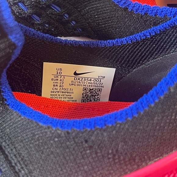 Nike React Phantom Run Flyknit 2 Black Bright Crimson Women’s Size 10 - Picture 10 of 15